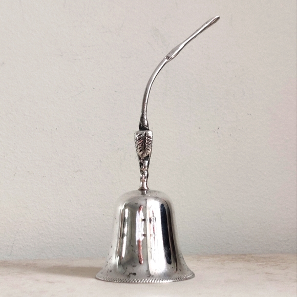 Lotus Flower Hand Bell Sterling Silver - Picture 1 of 12